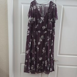 Like New: Torrid Purple Floral Midi Dress